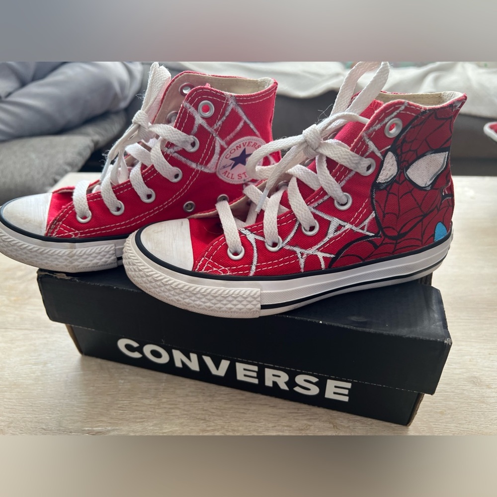 Hand painted Boys Spider-Man Converse
